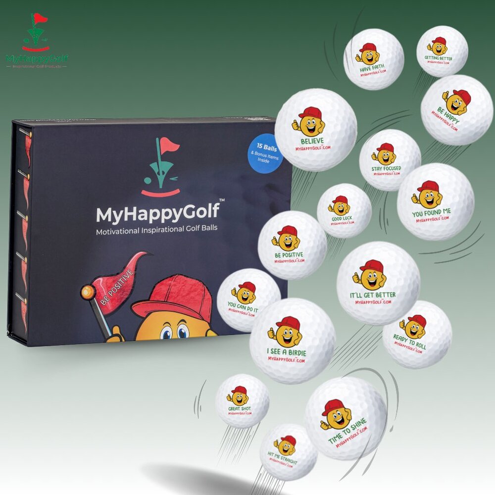My Happy Golf 15-Ball Gift Set – For the Golfer Who Plays With Heart